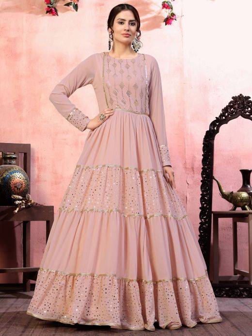 Buy Indian ShowStopping Pink Gown Online at Ethnic Plus at Best Price