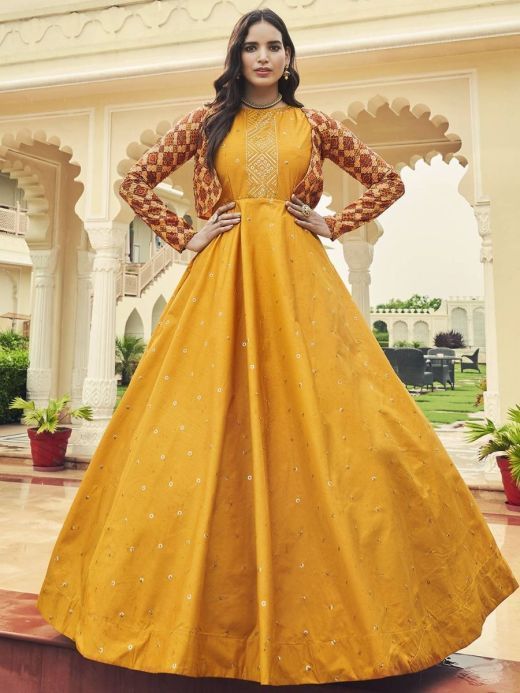 Wedding Engagement Wear Anarkali Net Gown, Size: Free at Rs 9000 in Lucknow
