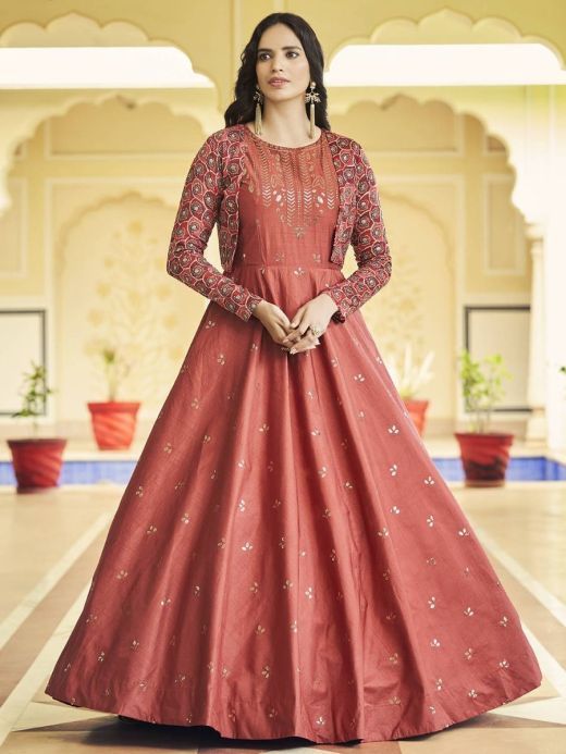 Peach Buy Latest Indian Engagement Dresses Online in UK