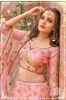 Baby Pink Resham Work Silk Wedding Lehenga Choli With Dupatta