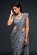 Sabyasachi Grey Sequins Party Wear Saree With Blouse