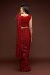 Sabyasachi Maroon Sequins Party Wear Saree With Blouse