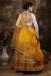 Mustard Yellow Embroidered Silk Bridal Lehenga Choli