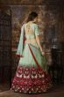 Mint Green Thread Embroidery Silk Wedding Lehenga Choli (Default)