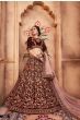 Maroon Velvet Sequins Embroidered Bridal Lehenga Choli