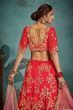 Red Embroidered Silk Wedding Lehenga Choli (Default)