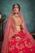 Pink Embroidered Silk Bridal Lehenga Choli