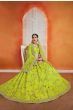 Neon Green Floral Embroidery Silk Bridal Lehenga Choli With Dupatta (Default)