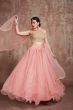 Pastel Pink Sequins Net Partywear Lehenga Choli (Default)