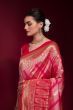 Abundant Pink Zari Weaving Silk Saree Festive Wear With Blouse