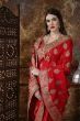 Red Embroidered Art Silk Wedding Saree With Blouse (Default)