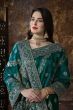 Teal Green Embroidered Art Silk Wedding Saree With Blouse (Default)