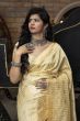Off White Striped Banarasi Silk Festival Wear Saree With Blouse