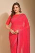 Fetching Pink Sequins Georgette Saree With Blouse