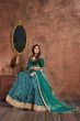 Teal Green Sequins Art Silk Wedding Lehenga Choli With Dupatta (Default)