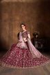 Maroon Sequins Raw Silk Bridal Lehenga Choli With Pink Dupatta (Default)