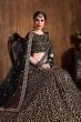 Black Zari Embroidery Raw Silk Wedding Lehenga Choli With Dupatta (Default)