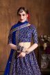 Blue Zari Embroidery Raw Silk Wedding Lehenga Choli With Dupatta (Default)