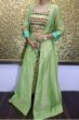 Madhuri Dixit Pastel Green Front Slit Embroidered Palazzo Suit