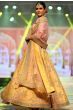 Yellow Thread Embroidery Mulberry Silk Wedding Lehenga With Baby Pink Choli And Dupatta (Default)