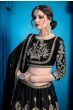 Black Embroidered Art Silk Party Wear Lehenga Choli With Dupatta (Default)