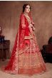 Red Embroidered Bridal Wear Lehenga Choli (Default)