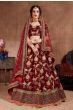 Maroon Embroidered Bridal Wear Lehenga Choli (Default)