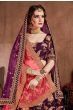 Purple Embroidered Bridal Wear Lehenga Choli (Default)