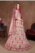 Pastel Pink Embroidered Bridal Wear Lehenga Choli (Default)