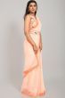 Pleasant Peach Georgette Saree With Ready-Made Embroidered Blouse