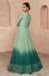 Attractive Pista Green Sequins Embroidery Georgette Gown