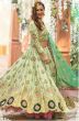 Olive Green Moti Work Silk Wedding Wear Lehenga Choli With Dupatta