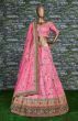 Pink Embroidered Art Silk Bridal Lehenga Choli (Default)