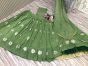 Splendid Apple Green Thread Embroidery Georgette Party Wear Lehenga Choli