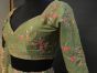 Charming Mehendi Green Embroidery Chinon Silk Wedding Lehenga Choli
