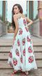 White Printed Pure Maslin Partywear Readymade Gown