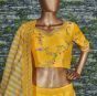 Yellow Embroidery Mulberry Silk Wedding Lehenga Choli (Default)