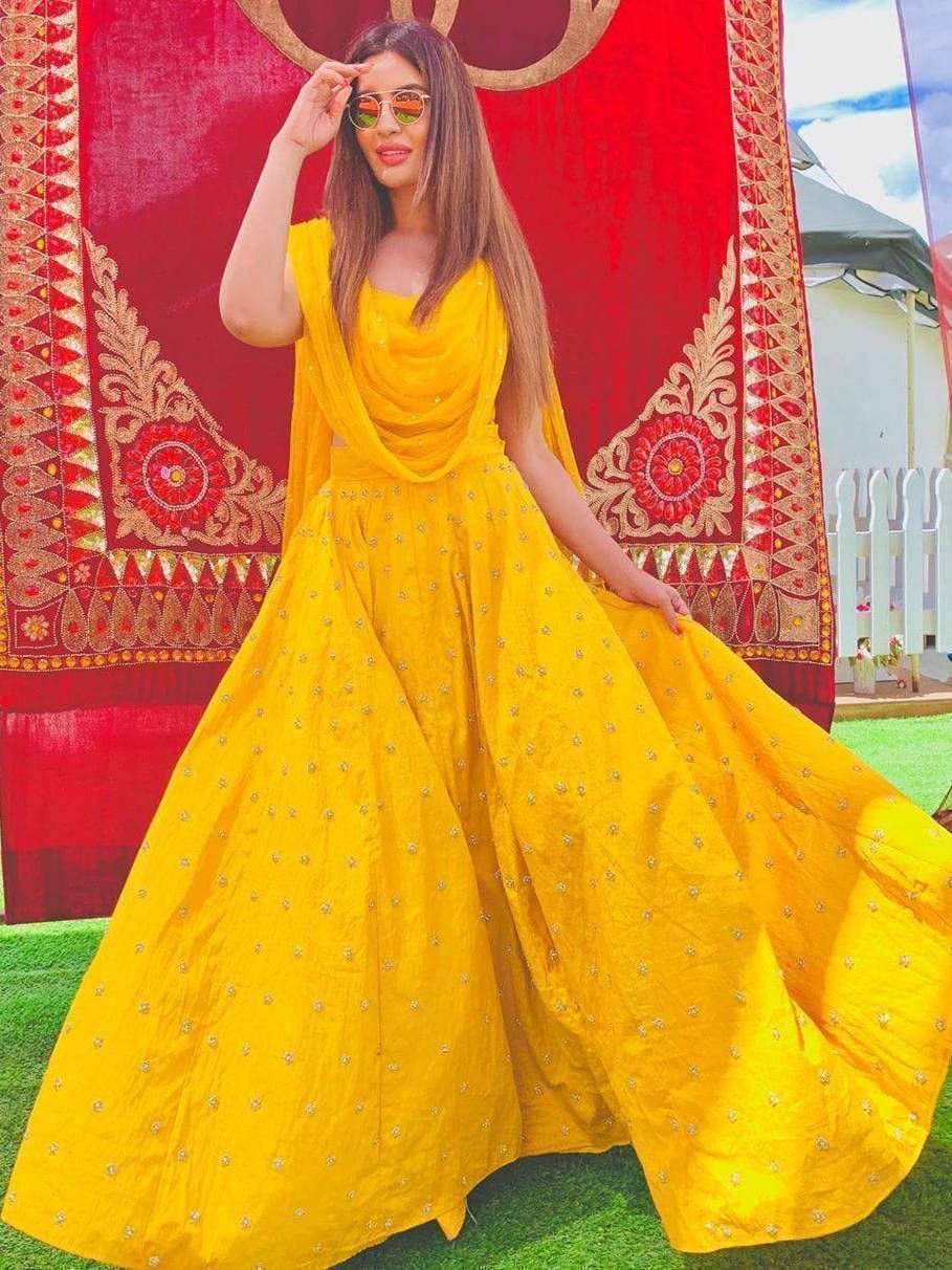 Yellow Pearl Work Banglory Silk Festival Wear Lehenga Choli 