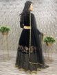Fabulous Black Thread Embroidery Velvet Bridal Lehenga Choli