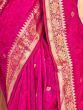 Captivating Pink Zari Weaving Satin Festival Wear Saree With Blouse