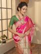 Brilliant Pink zari Weaving Banarasi Silk Saree With Blouse