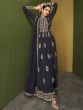 Dark Grey Embroidered Georgette Festive Ready-Made Palazzo Suit 