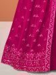 Glorious Pink Georgette Embroidered Readymade Party Wear Long Anarkali Gown  