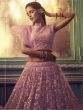 Light Purple Sequins Soft Net Wedding Wear Lehenga Choli