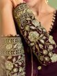 Appealing Wine Sequins Embroidered Georgette Ready Made Gown