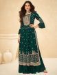 Beautiful Green Embroidery Georgette Festive Ready-Made Palazzo Suit