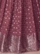 Phenomenal Light Maroon Embroidered Georgette Ready Made Gown
