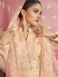Marvelous Light Pink Georgette Embroidered Reception Wear Long Anarkali Gown