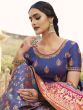 Beauteous Blue Zari Weaving Silk Festival Wear Saree