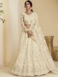 Off White Coding Embroidered Net Wedding Wear Lehenga Choli 
